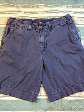 Polo Ralph Lauren Mens Navy Blue Cotton Chino Shorts Size 34 Red Pony Logo